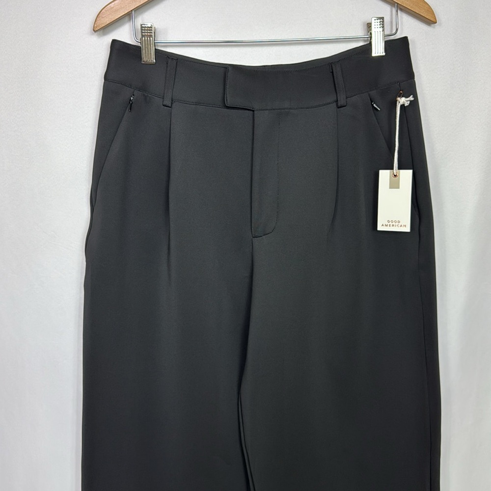 Good American Luxe Suiting Column Wide Leg Trousers Pants‎ Size 10/30 Black - Picture 7 of 16